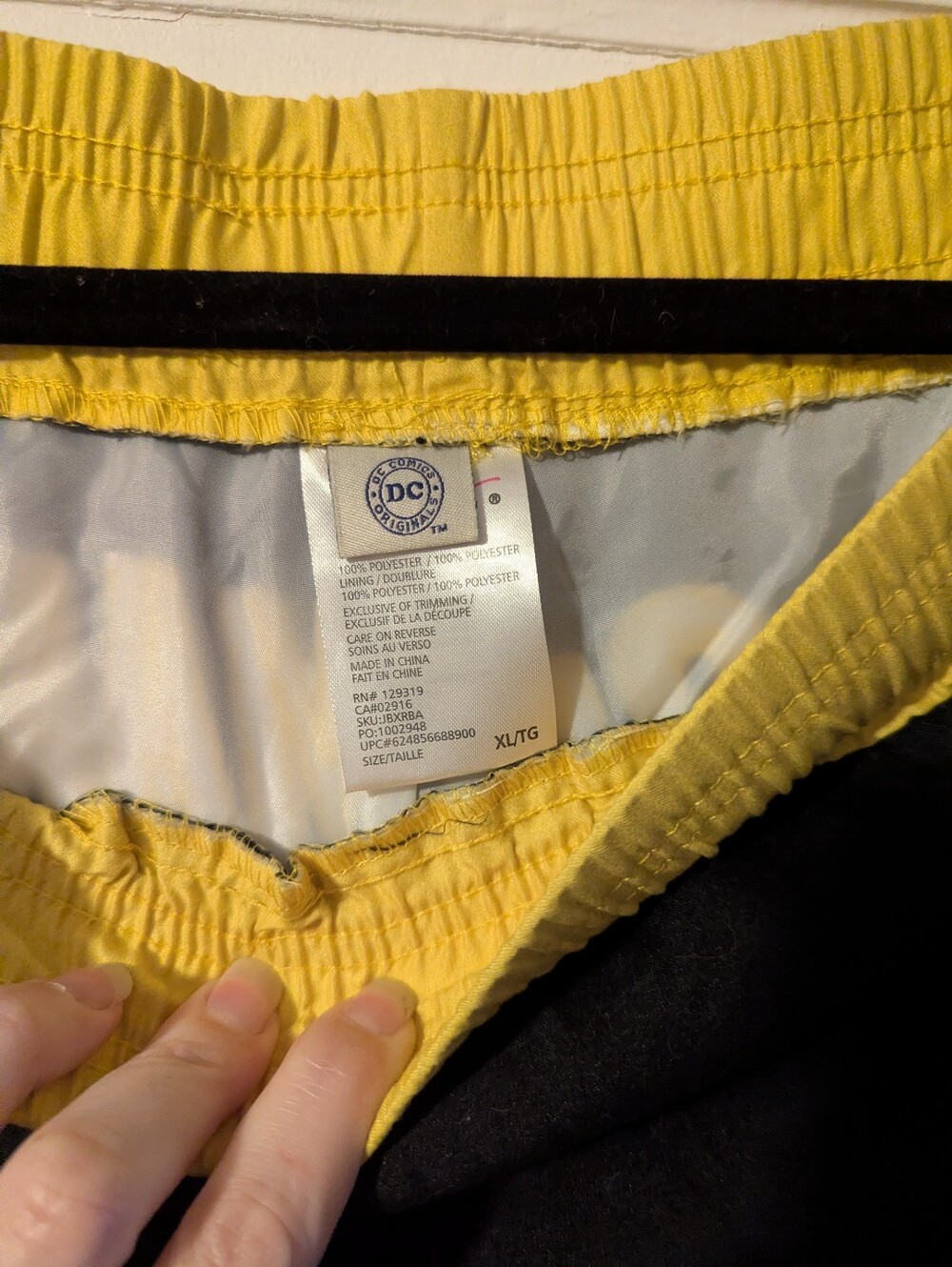 DC Comics Black Athletic Shorts with Yellow Waistband & Batman Logo - Picture 3 of 5
